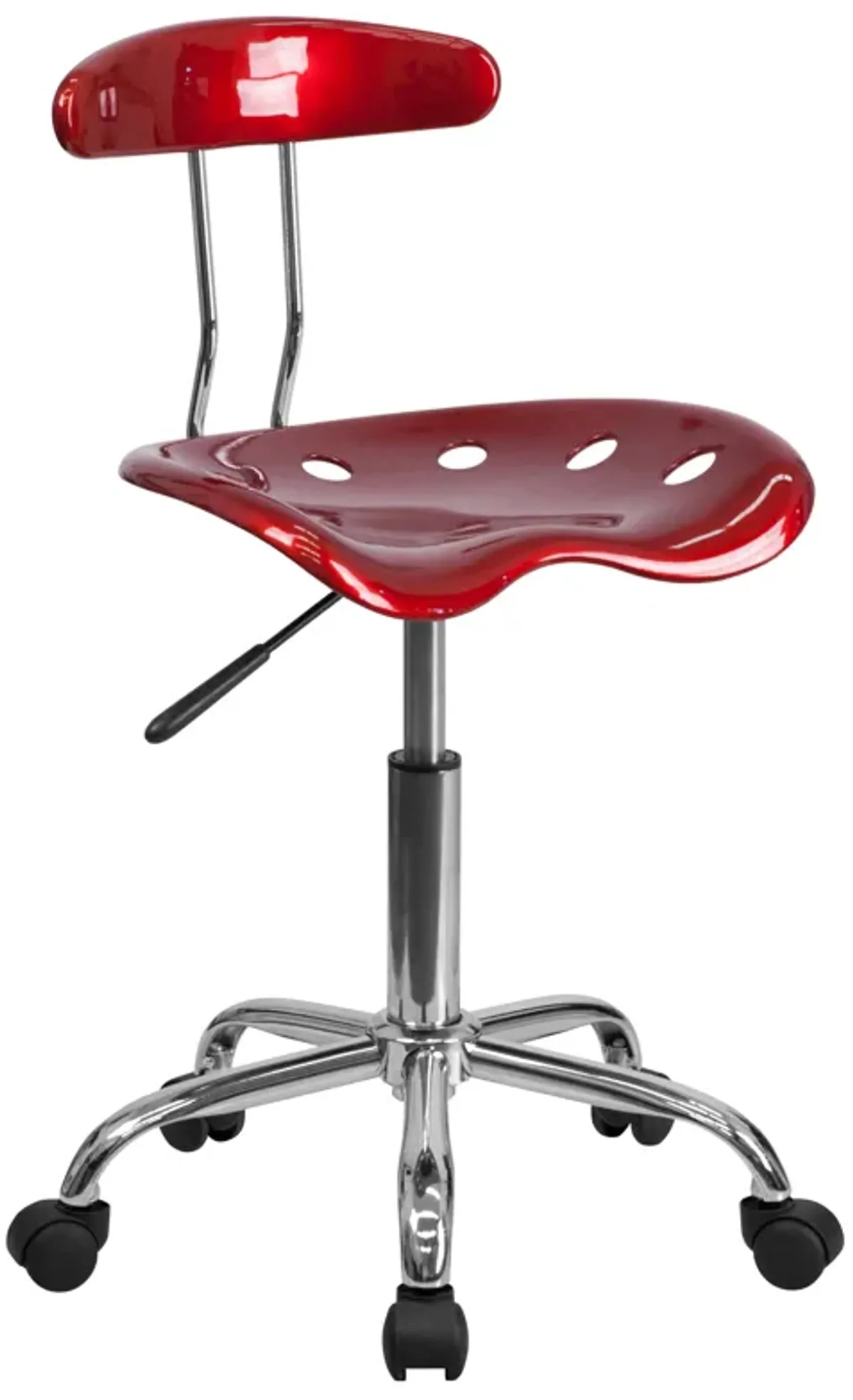 Elliott Vibrant Bright Blue and Chrome Swivel Task Office Chair with Tractor Seat