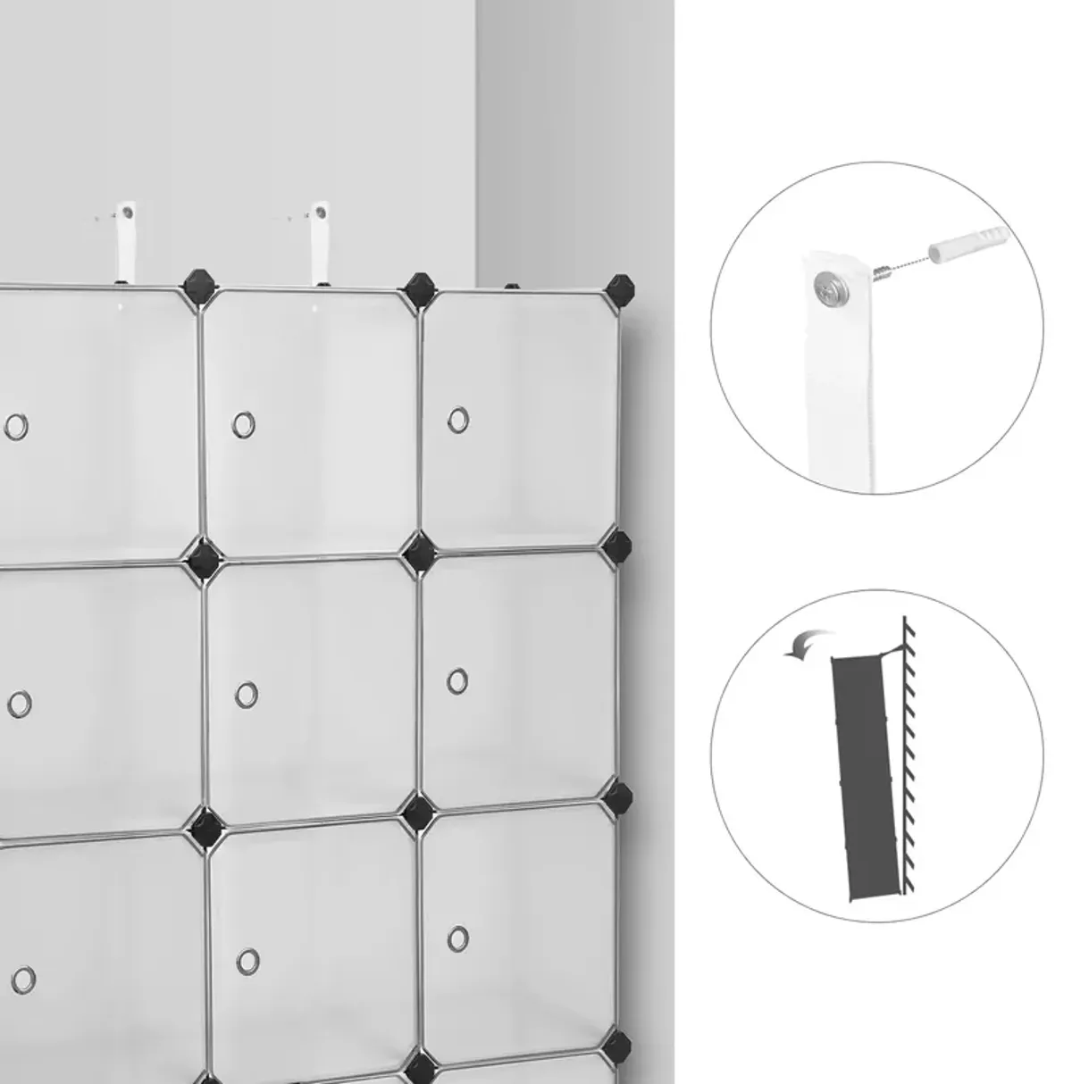 Cube Storage with Door, Set of 12 Plastic Cube