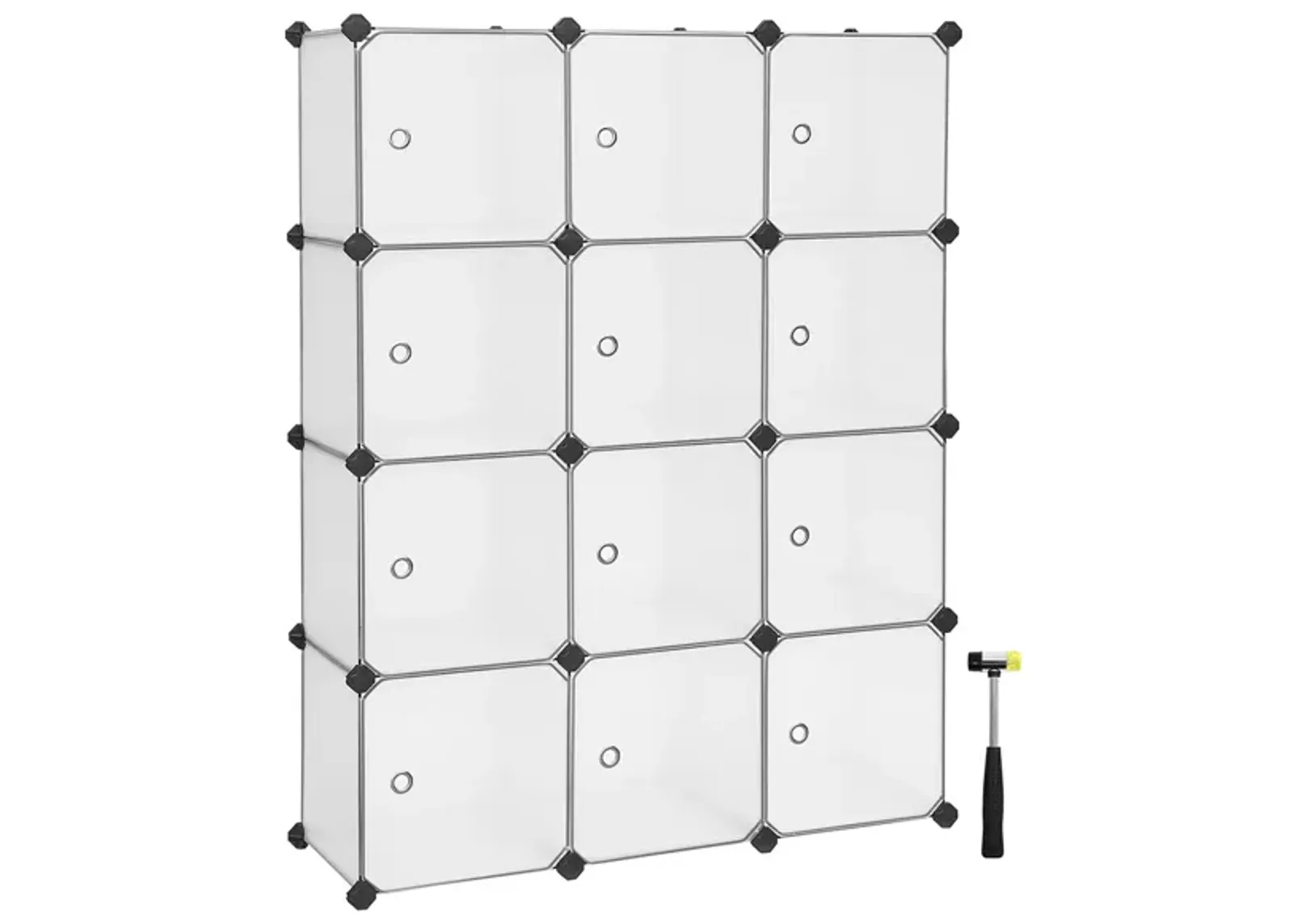 Cube Storage with Door, Set of 12 Plastic Cube