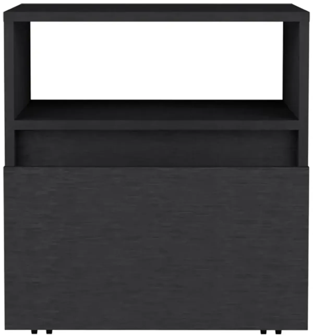 DEPOT E-SHOP Wasilla Nightstand with Open Shelf, 1 Drawer and Casters