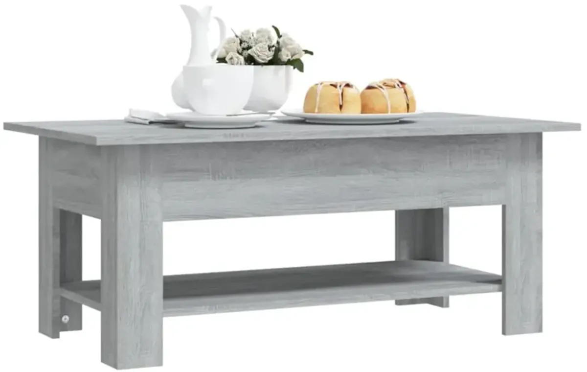 vidaXL Coffee Table Gray Sonoma 40.2"x21.7"x21.7" Chipboard