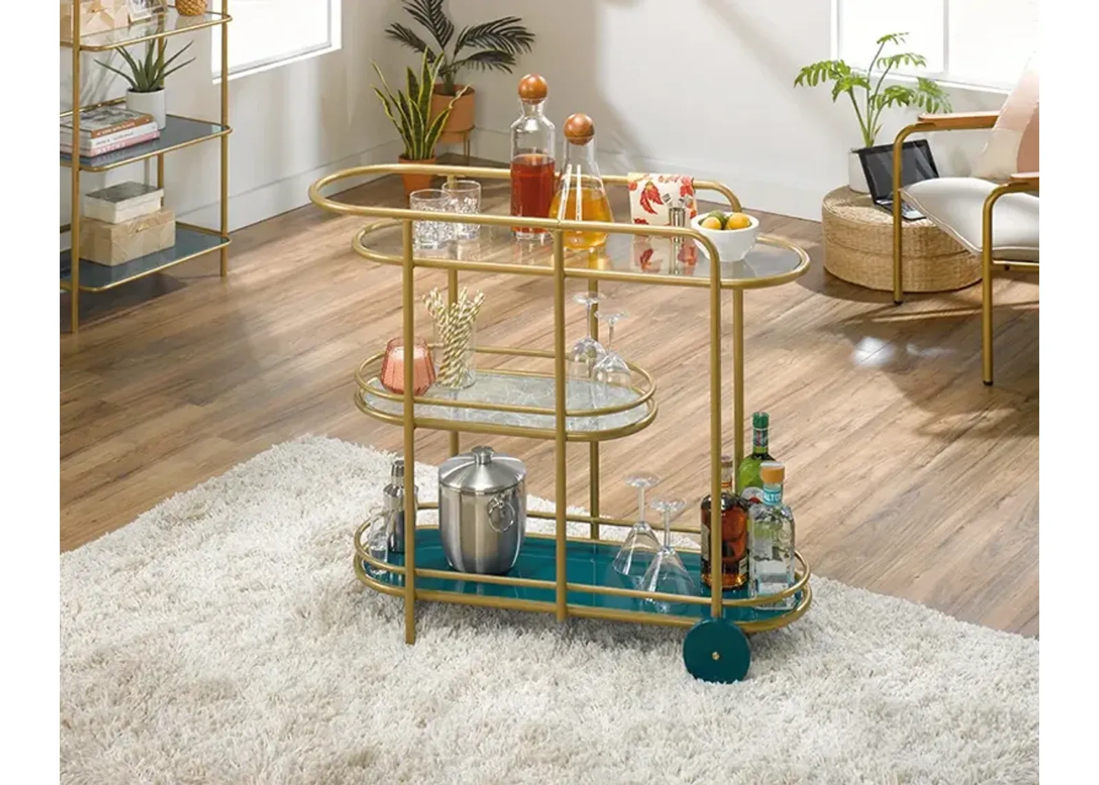 Coral Cape Bar Cart