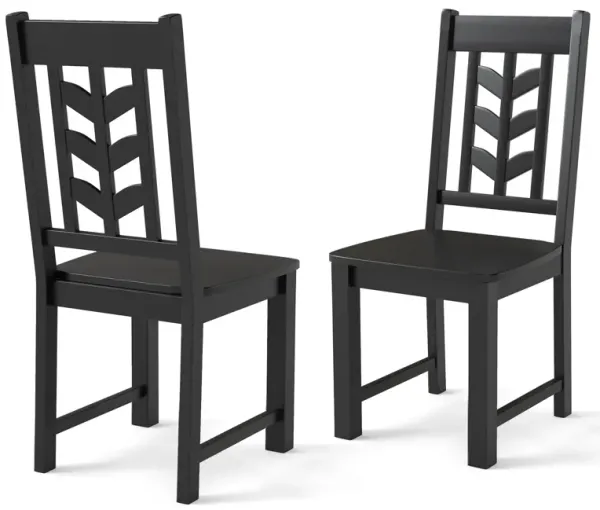 Wooden Kitchen Side Chairs Set of 2 – Durable Rubber Wood Frame