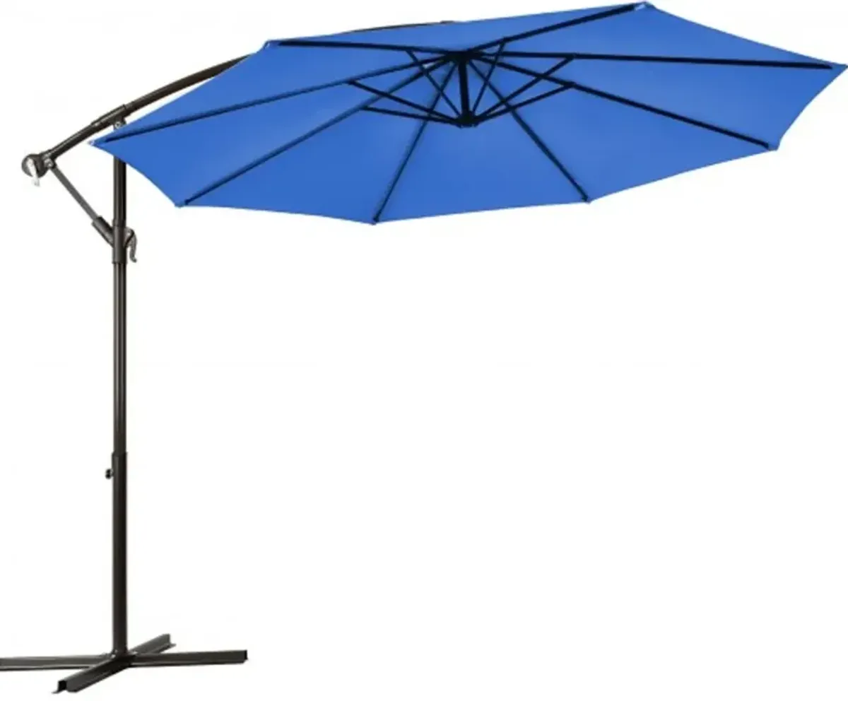 10 Feet Patio Offset Hanging Umbrella with Easy Tilt Adjustment