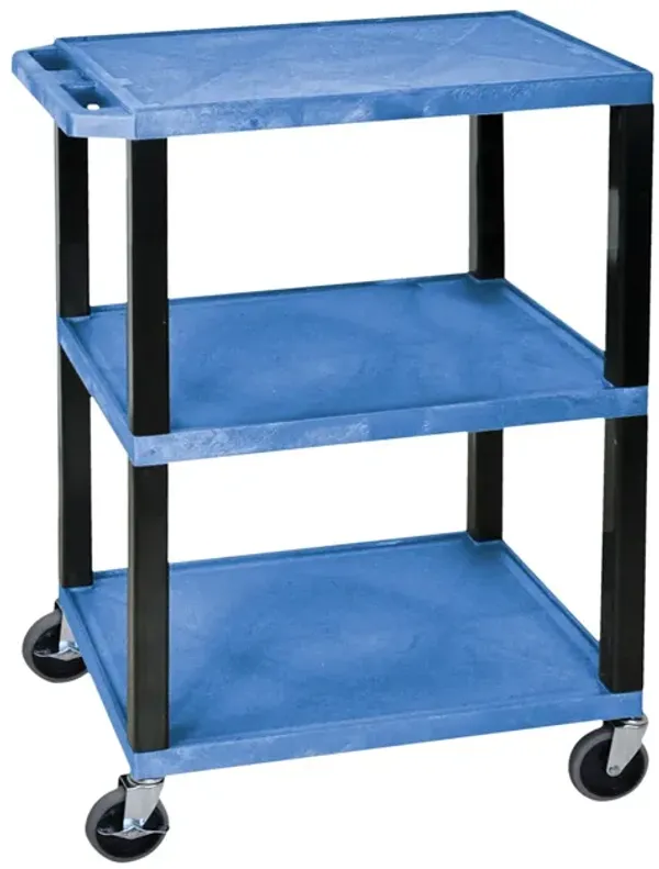 H. Wilson Blue 3 Shelf Specialty Utility Cart
