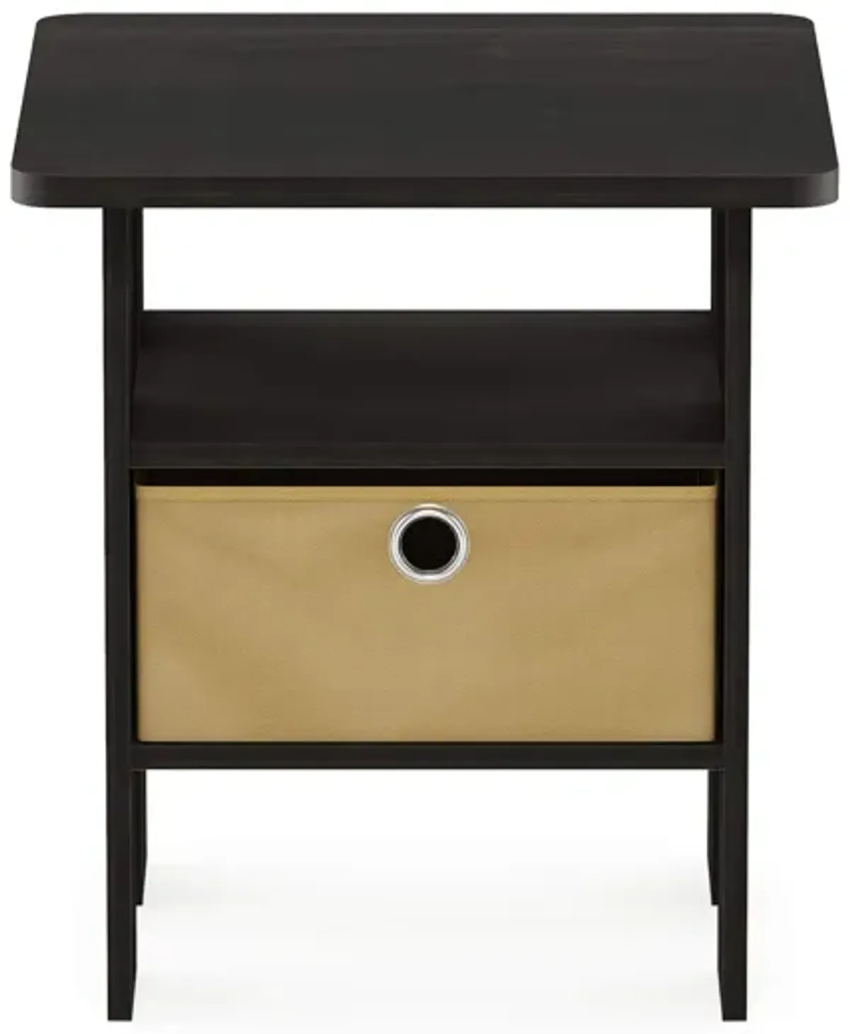 FurinnoFurinno Andrey End Table / Side Table / Night Stand / Bedside Table with Bin Drawer, Espresso/Brown