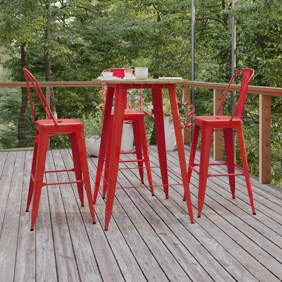 Metal Colorful Restaurant Bar Tables