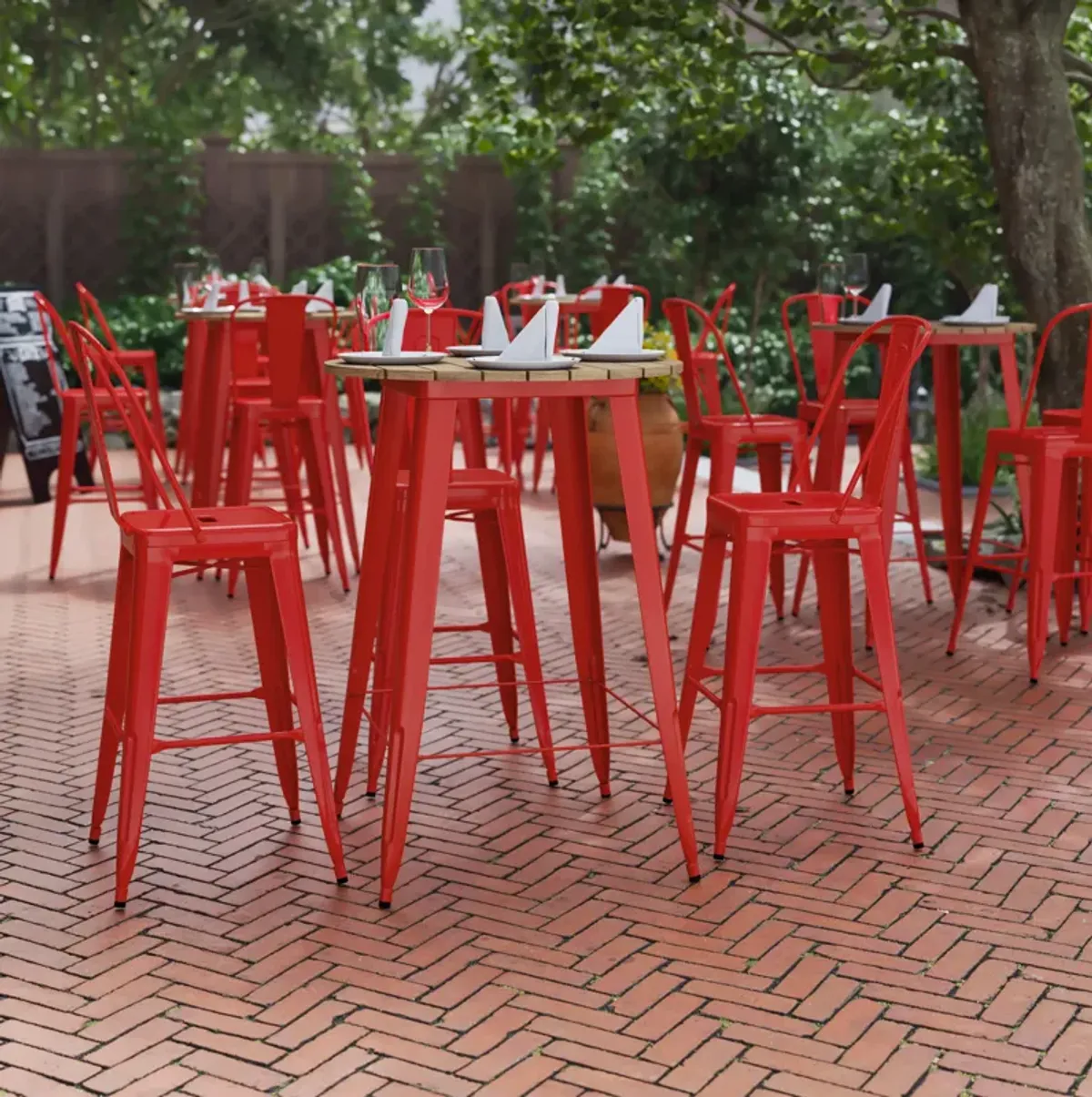 Metal Colorful Restaurant Bar Tables