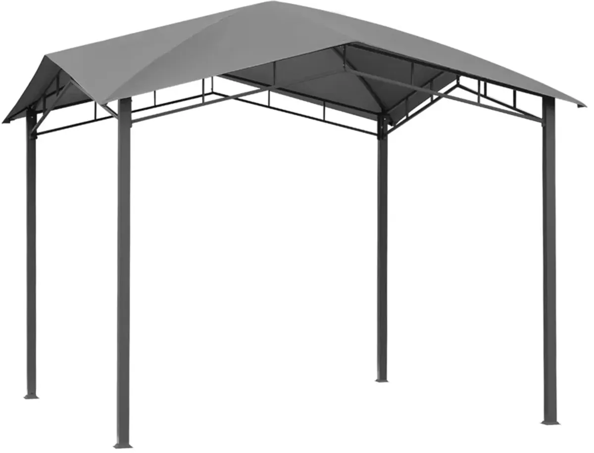 Grey Geometric Canopy: 10'x10' Soft Top Patio Gazebo with Unique Design