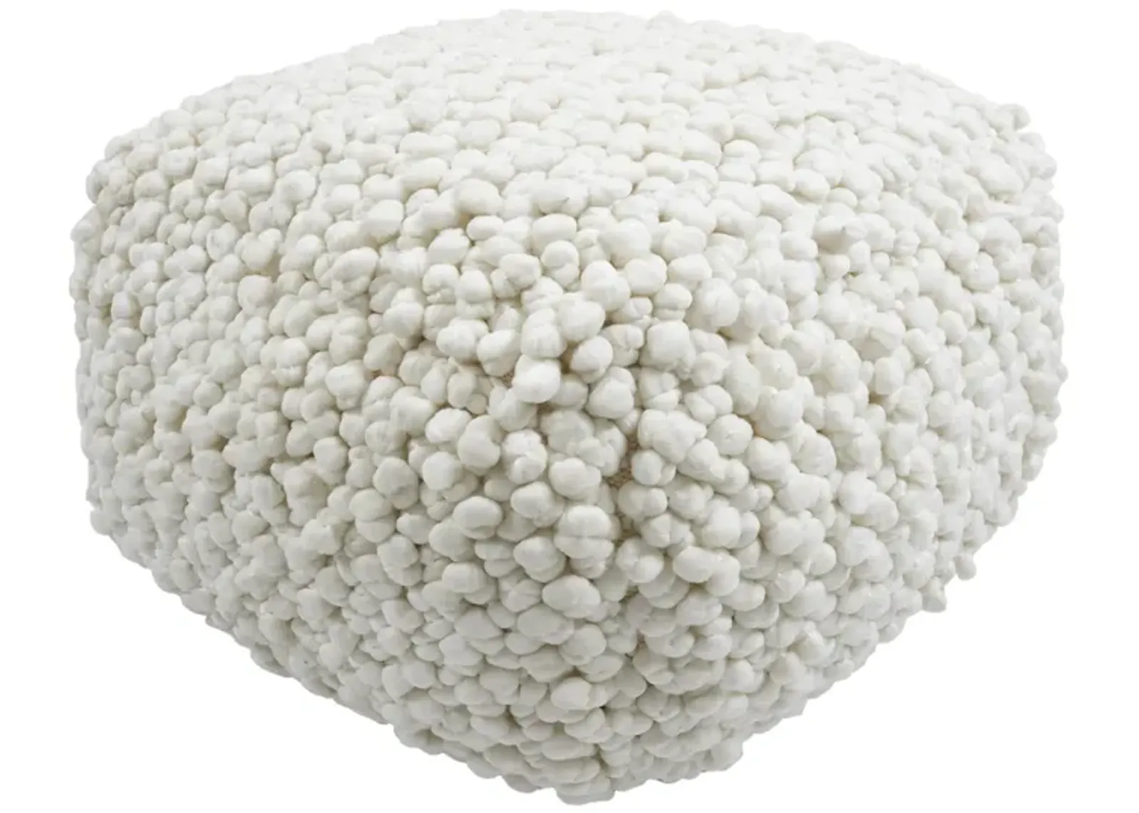 Cathy Cream Woven Pouf