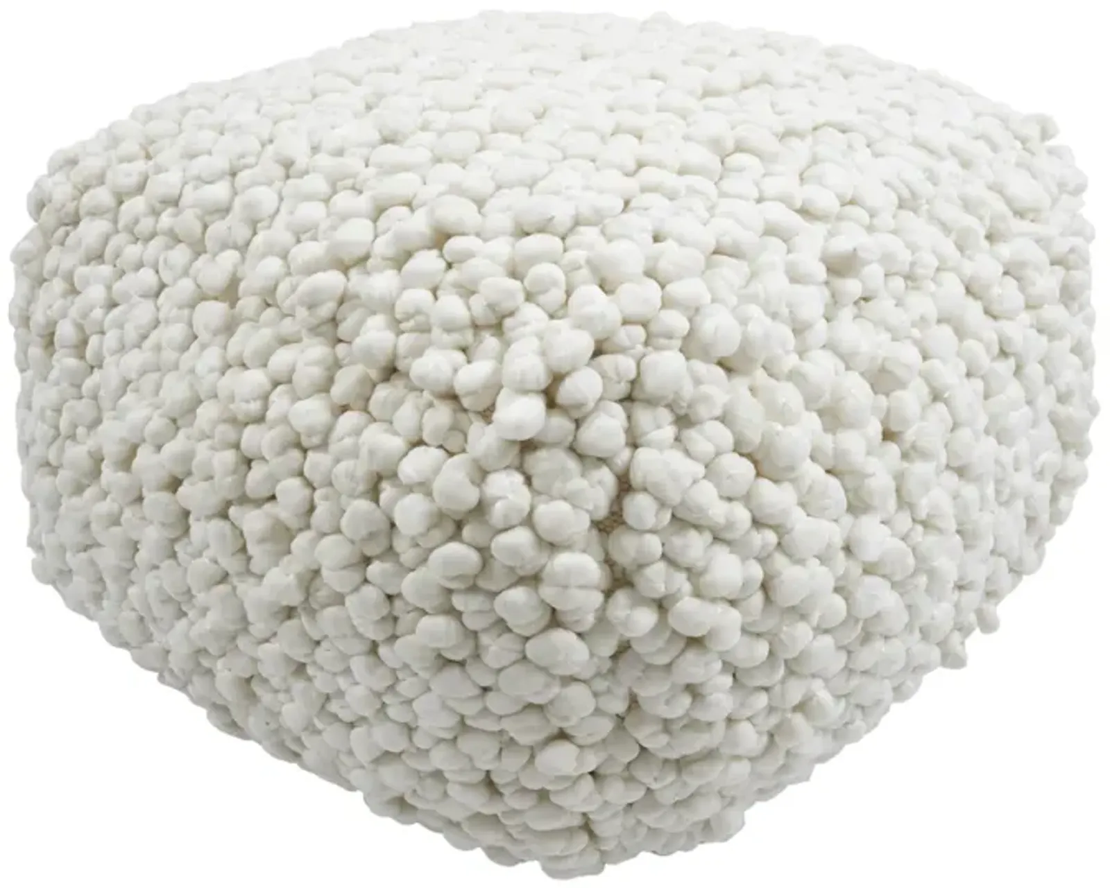 Cathy Cream Woven Pouf