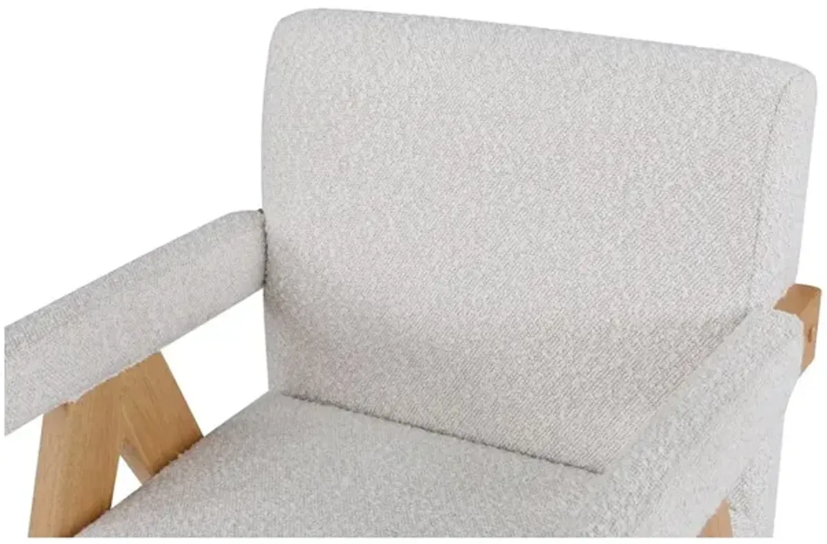 Meridian Furniture Woodloch Cream Boucle Fabric Accent Chair