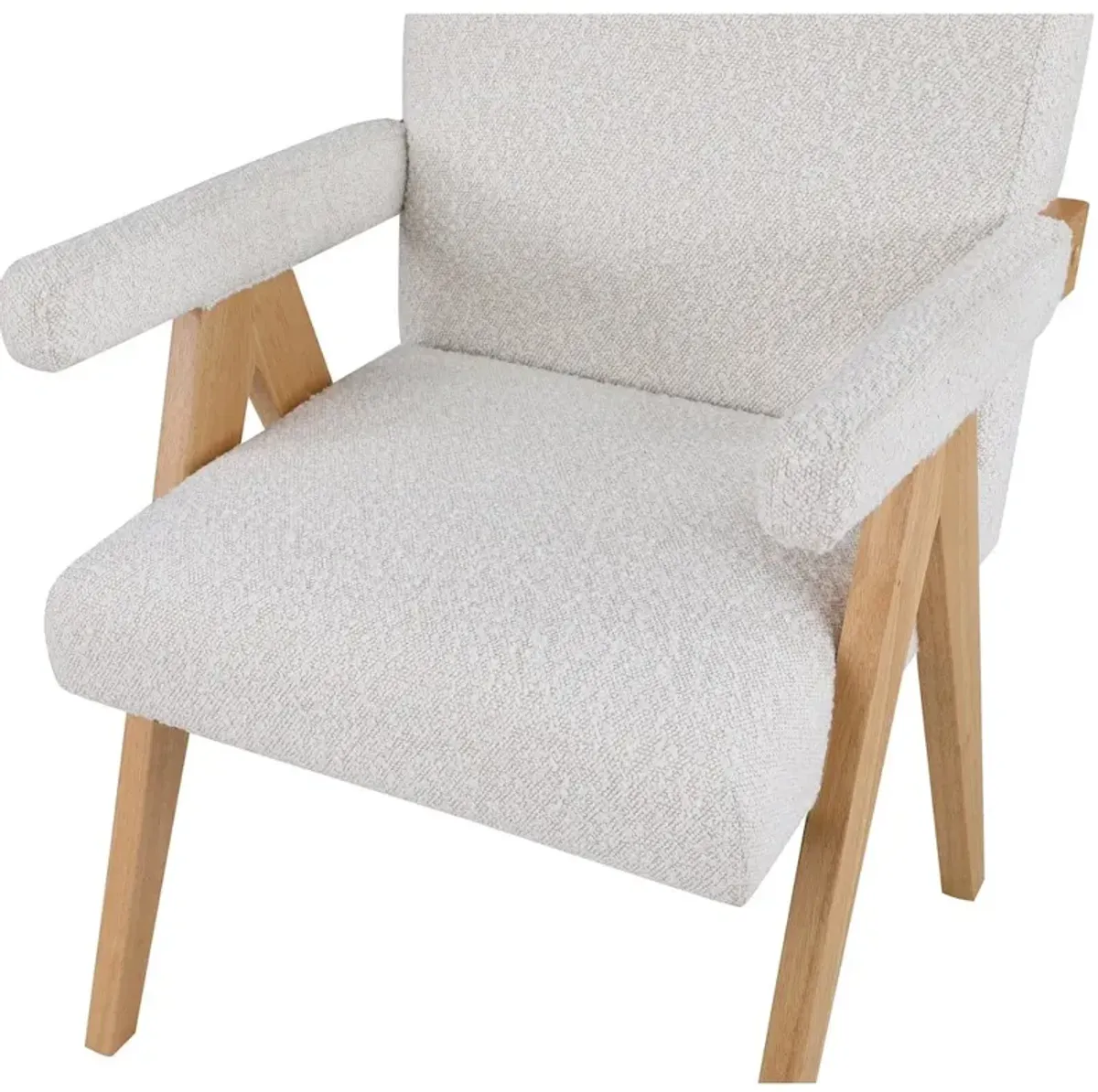Meridian Furniture Woodloch Cream Boucle Fabric Accent Chair