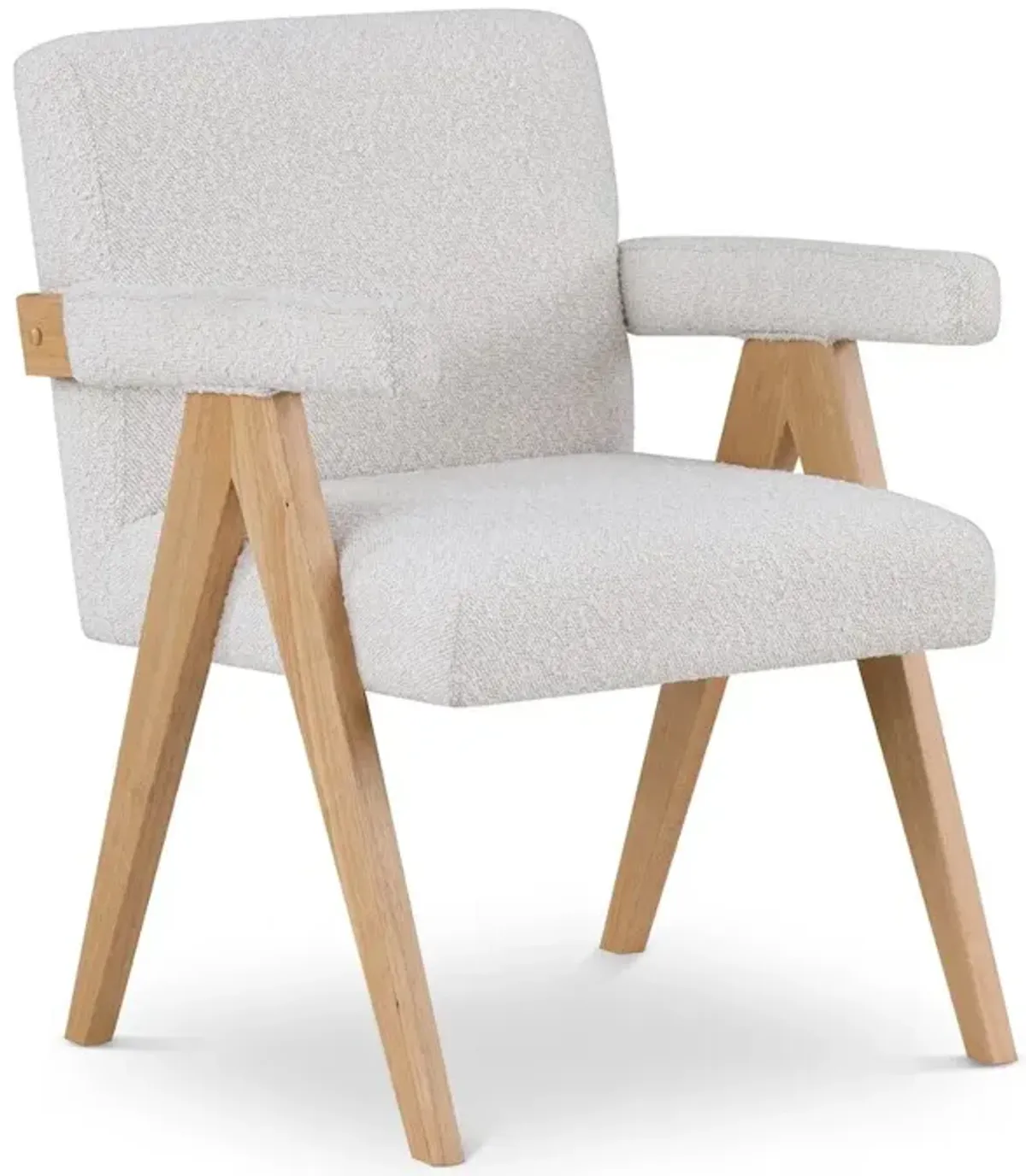 Meridian Furniture Woodloch Cream Boucle Fabric Accent Chair