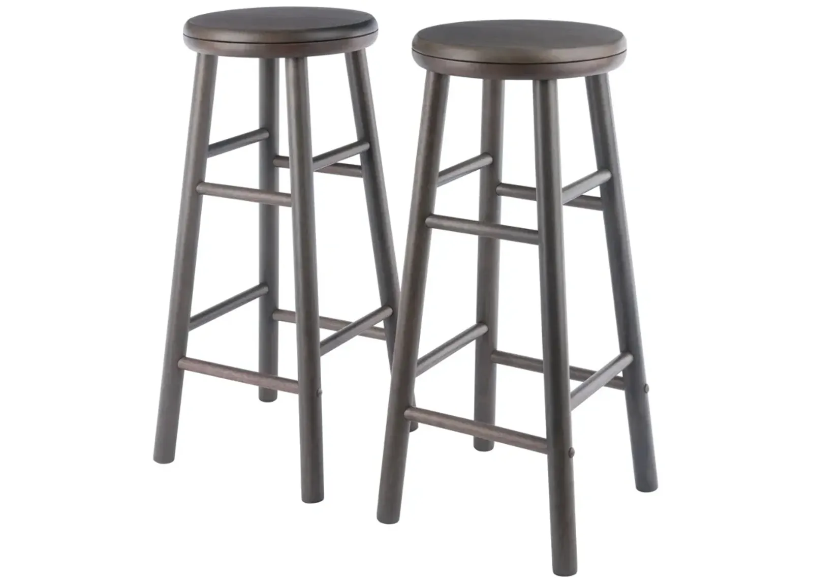 Winsome Shelby 2-Pc Swivel Seat Bar Stool Set - Oyster Gray