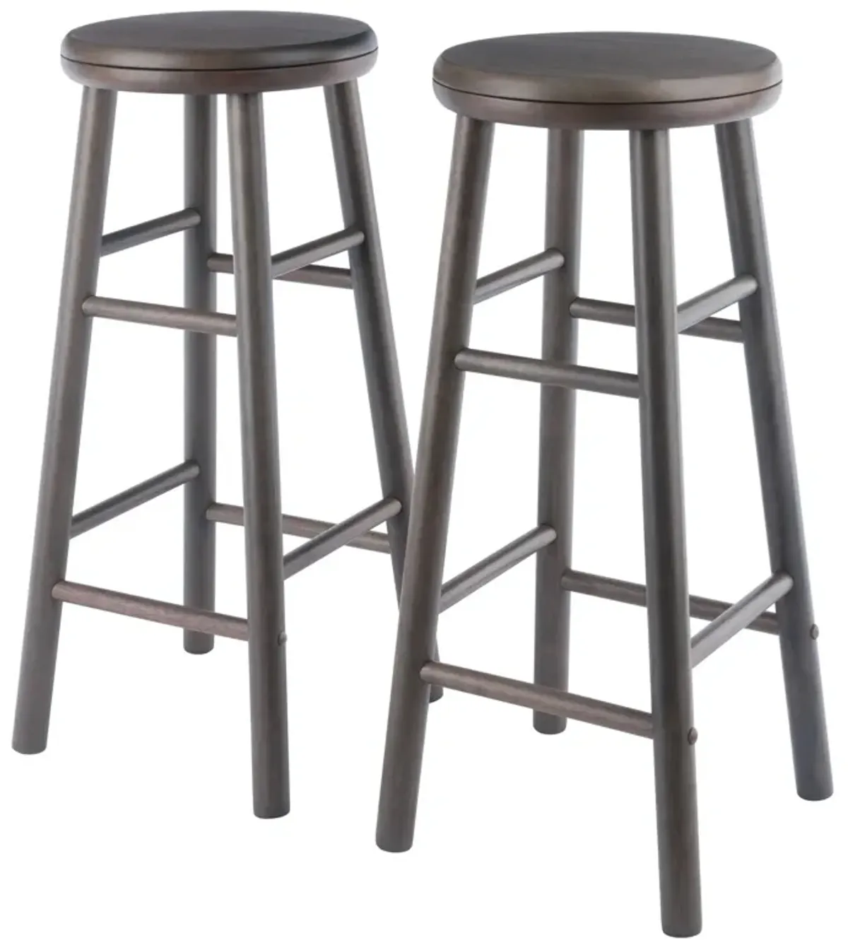 Winsome Shelby 2-Pc Swivel Seat Bar Stool Set - Oyster Gray