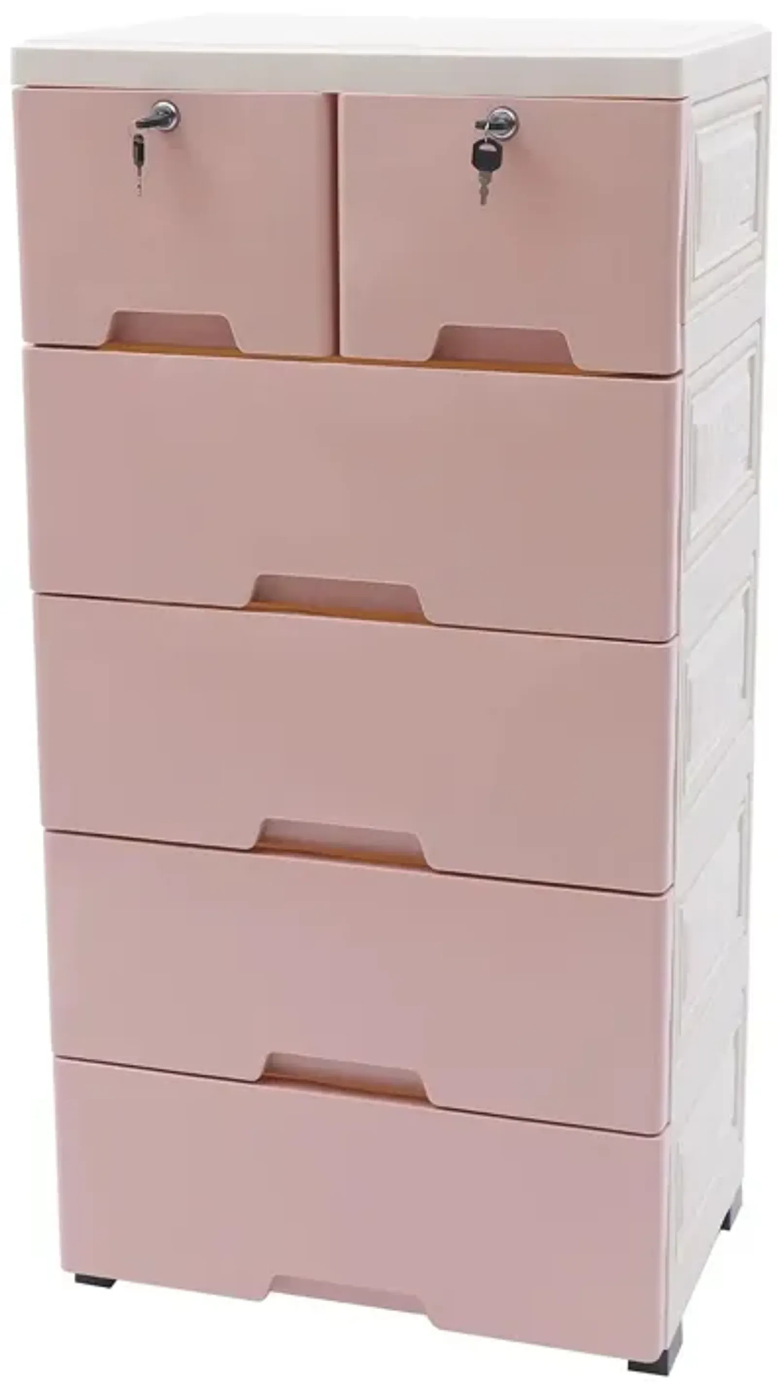 5-Tiers Plastic Wardrobe Kids Drawers Storage with 6 Drawers Closet Dresser Organizer Bedroom Furniture for Clothes