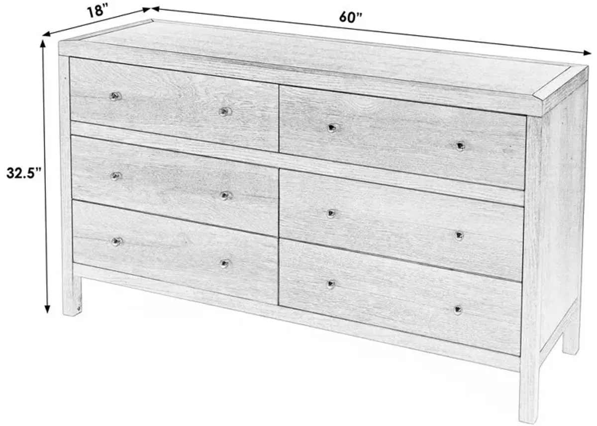 Butler Specialty Nora 6-Drawer Dresser, Coffee