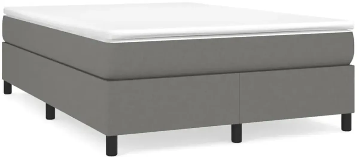 vidaXL Queen Size Box Spring Bed Frame, Dark Gray Fabric with Plywood and Engineered Wood, Perfect for a 59.8"x79.9" Mattress, Modern Bedroom Furniture