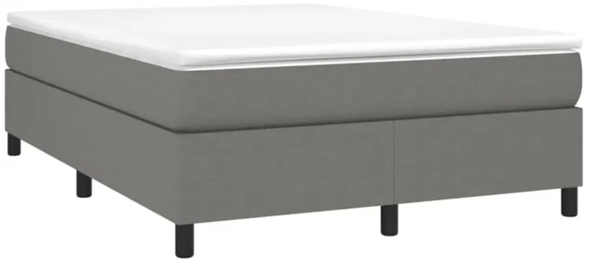 vidaXL Queen Size Box Spring Bed Frame, Dark Gray Fabric with Plywood and Engineered Wood, Perfect for a 59.8"x79.9" Mattress, Modern Bedroom Furniture