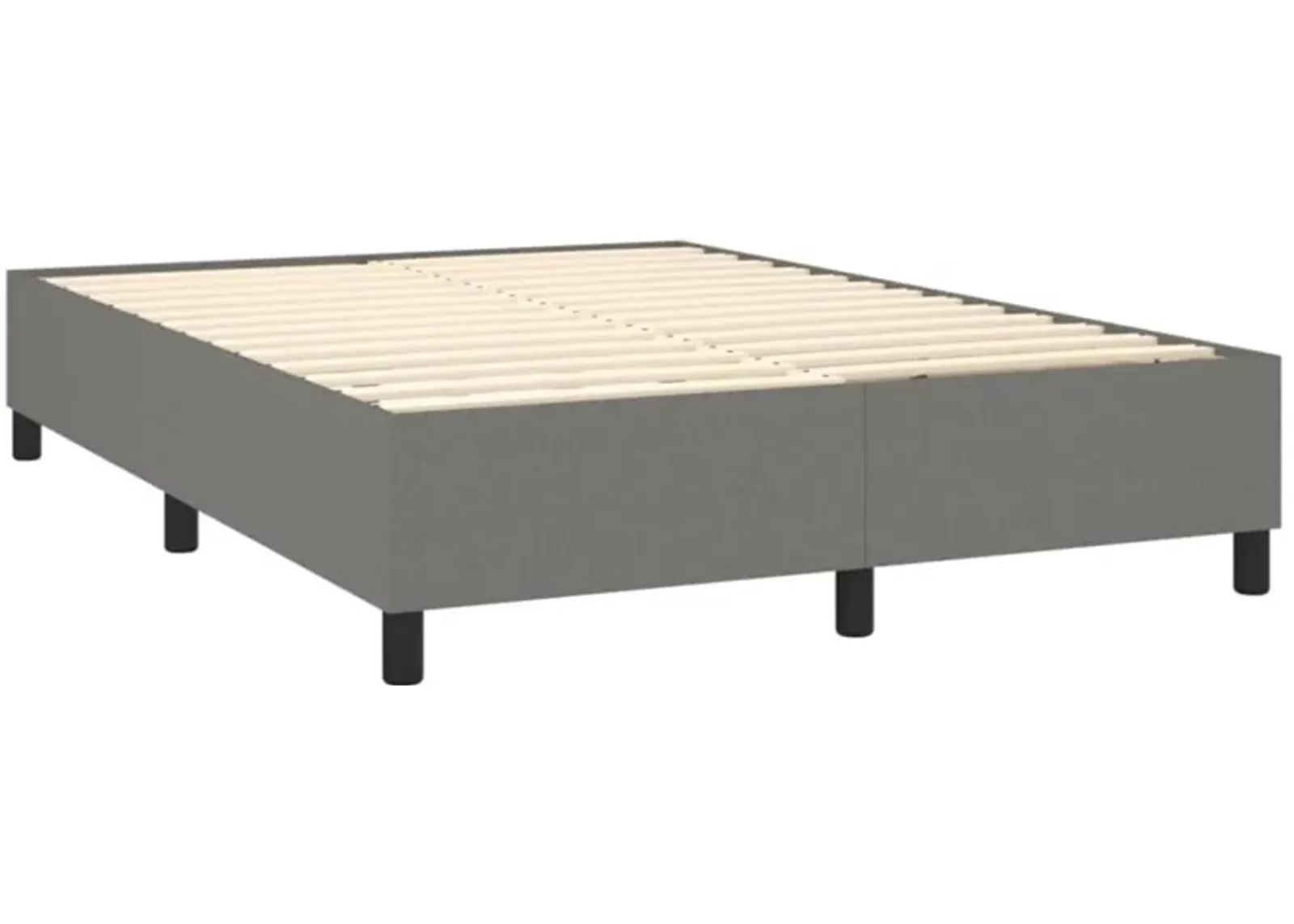 vidaXL Queen Size Box Spring Bed Frame, Dark Gray Fabric with Plywood and Engineered Wood, Perfect for a 59.8"x79.9" Mattress, Modern Bedroom Furniture