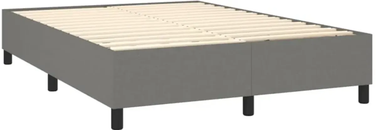 vidaXL Queen Size Box Spring Bed Frame, Dark Gray Fabric with Plywood and Engineered Wood, Perfect for a 59.8"x79.9" Mattress, Modern Bedroom Furniture