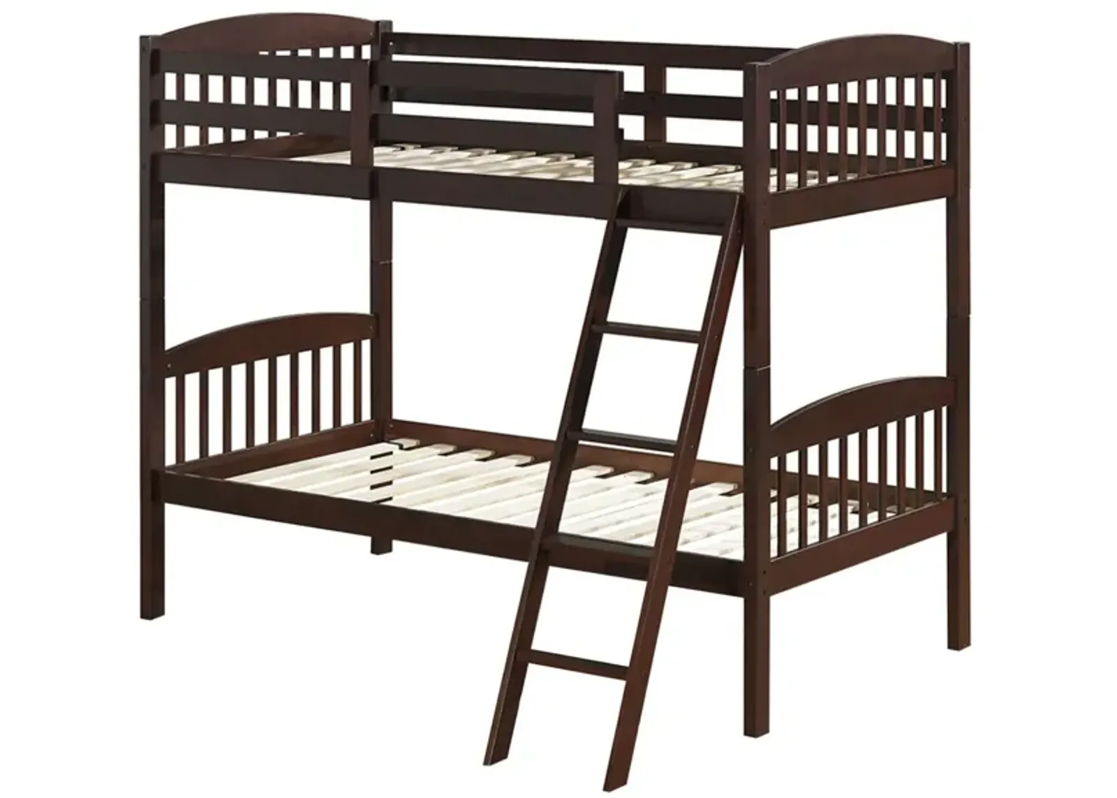 Hardwood Twin Bunk Beds with Individual Kid Bed Ladder