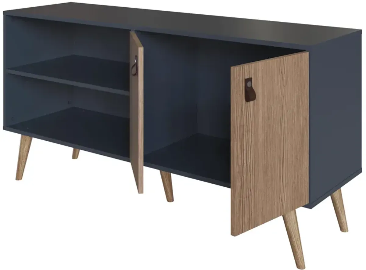 Amber Blue and Brown TV Stand