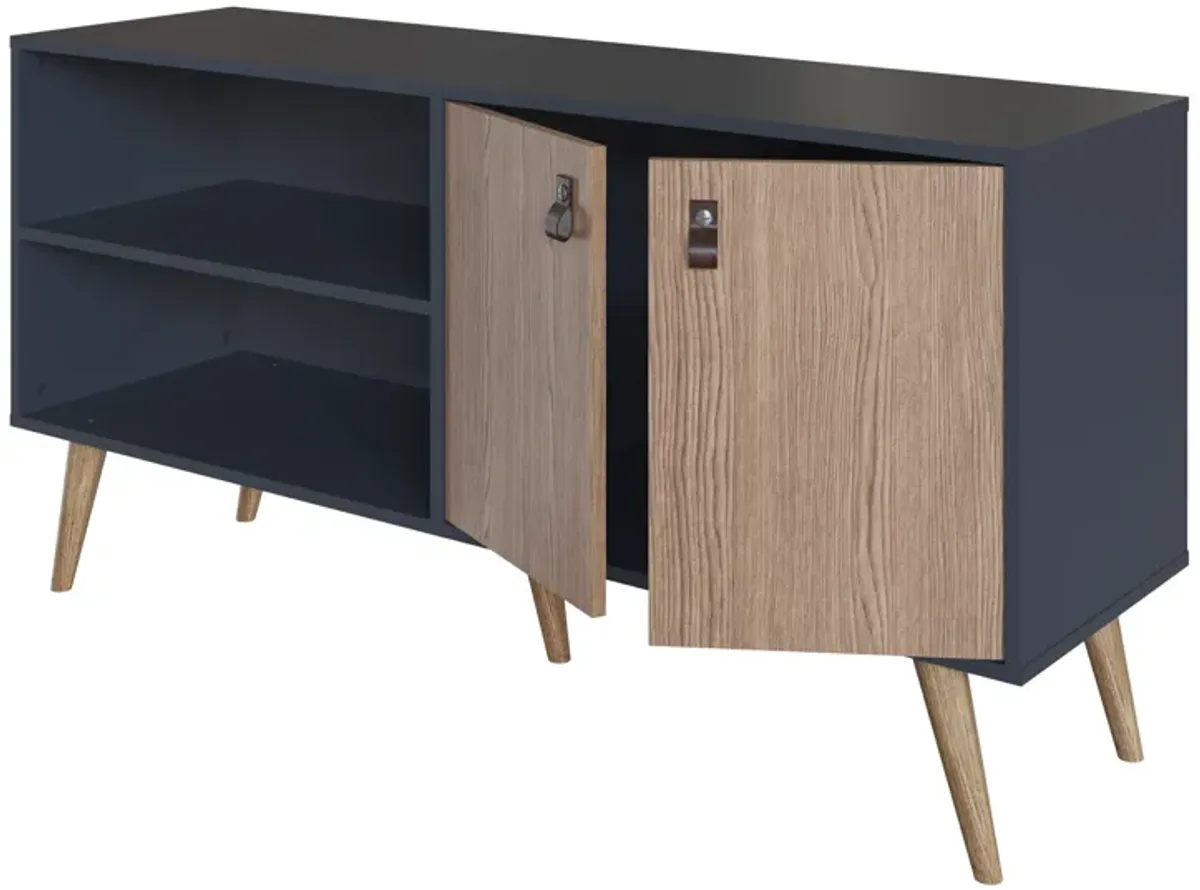 Amber Blue and Brown TV Stand