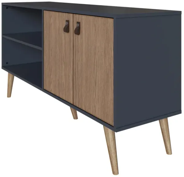 Amber Blue and Brown TV Stand
