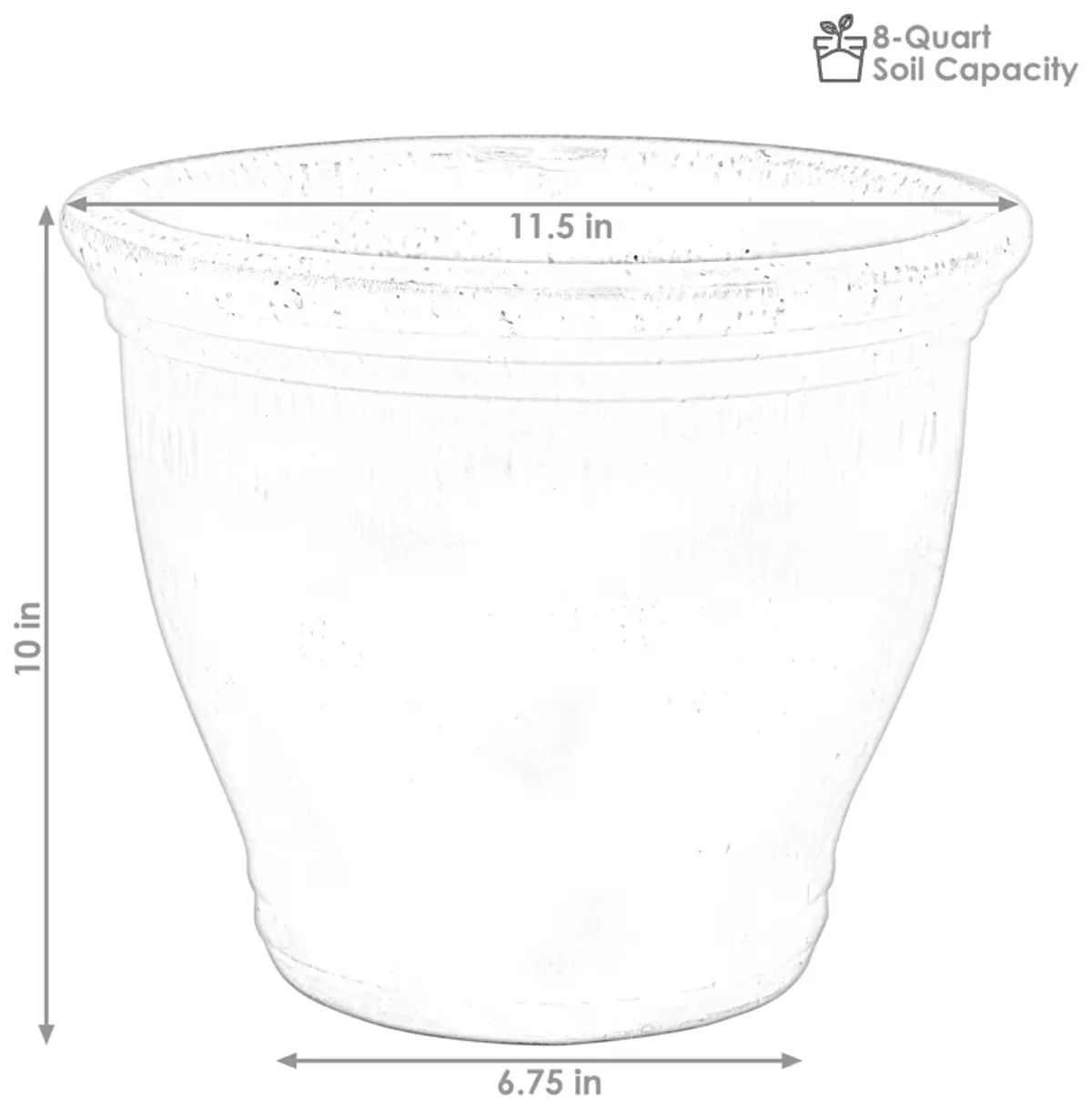 Sunnydaze Set of 2 Studio Glazed Ceramic Planter - 11"