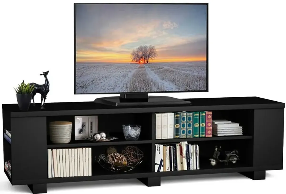 Modern Entertainment Center in Black Wood Finish   Holds up to 60 inch TV