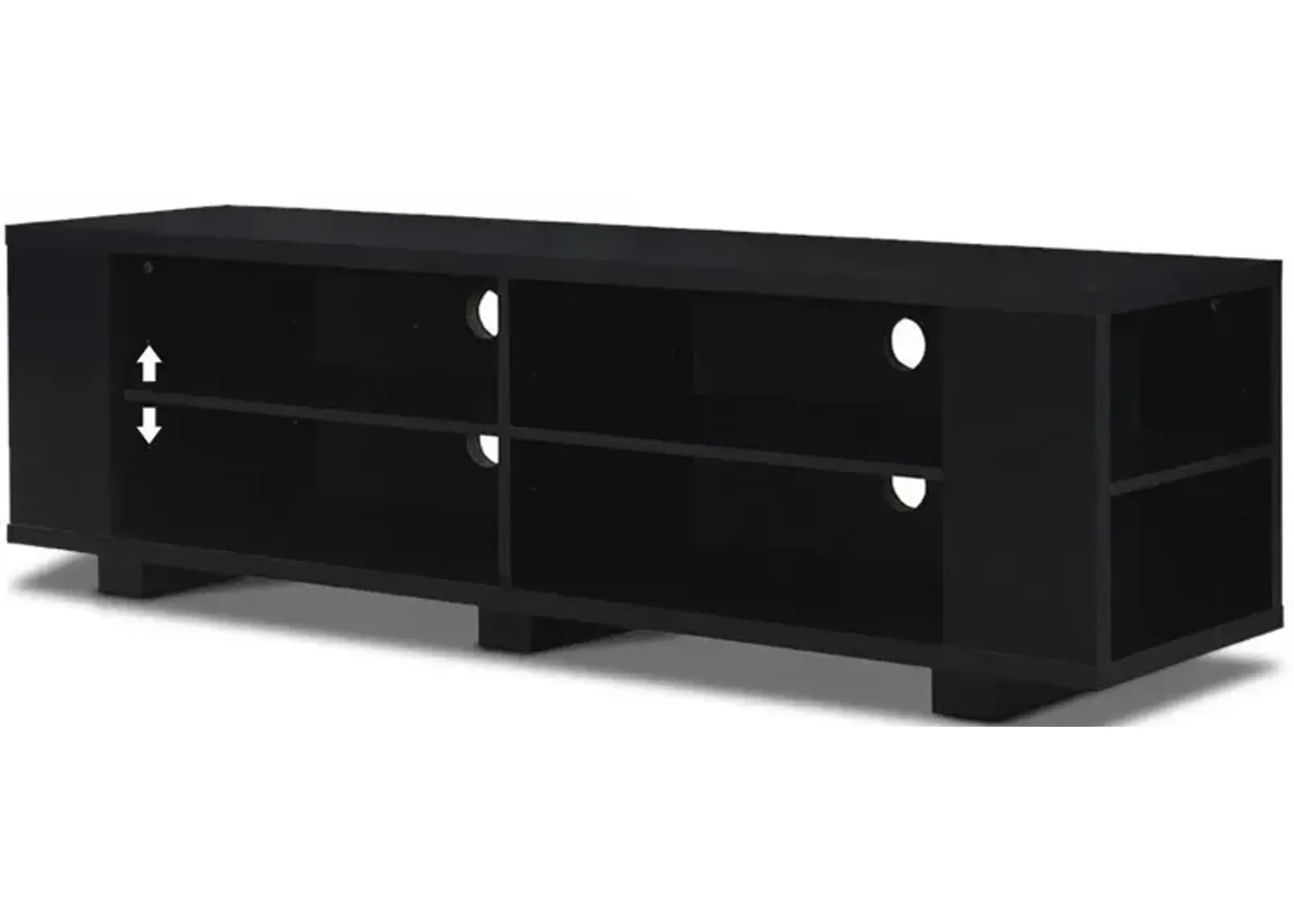 Modern Entertainment Center in Black Wood Finish   Holds up to 60 inch TV