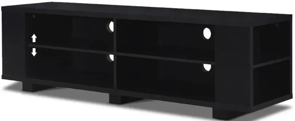 Modern Entertainment Center in Black Wood Finish   Holds up to 60 inch TV