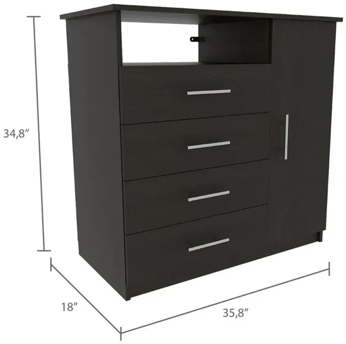 Rioja  4 Drawer Dresser Black Wengue