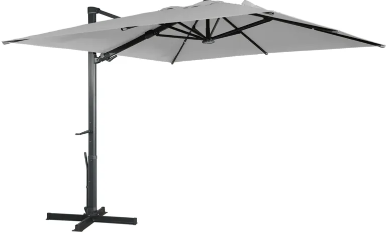 MONDAWE 10ft Square Solar LED Cantilever Patio Umbrella for Outdoor Shade