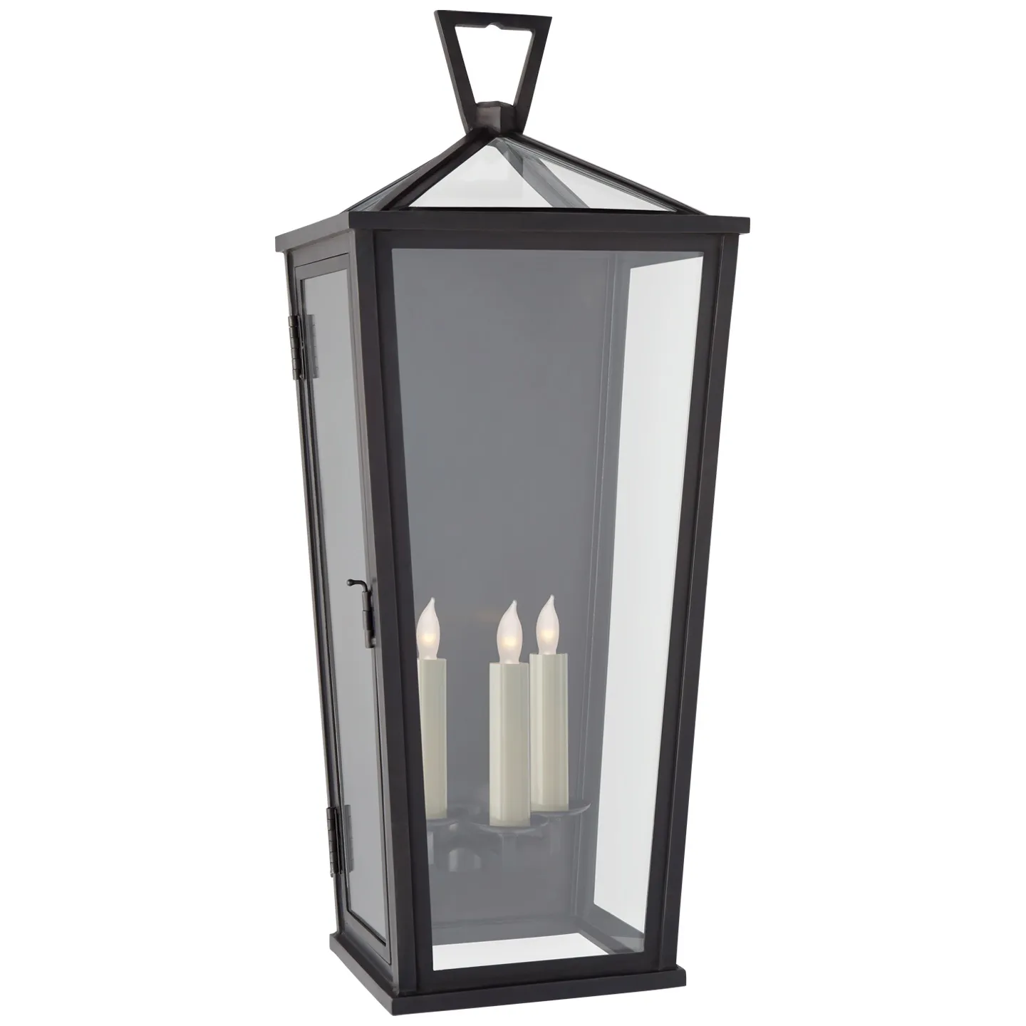 Darlana Large Tall 3/4 Wall Lantern in Bronze with Clear Glass