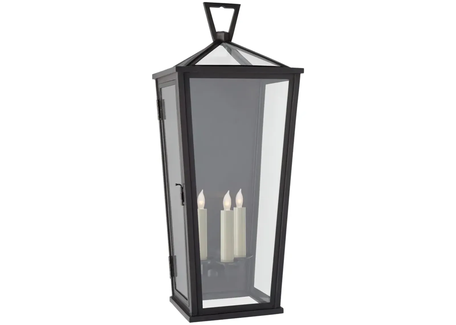 Darlana Large Tall 3/4 Wall Lantern in Bronze with Clear Glass