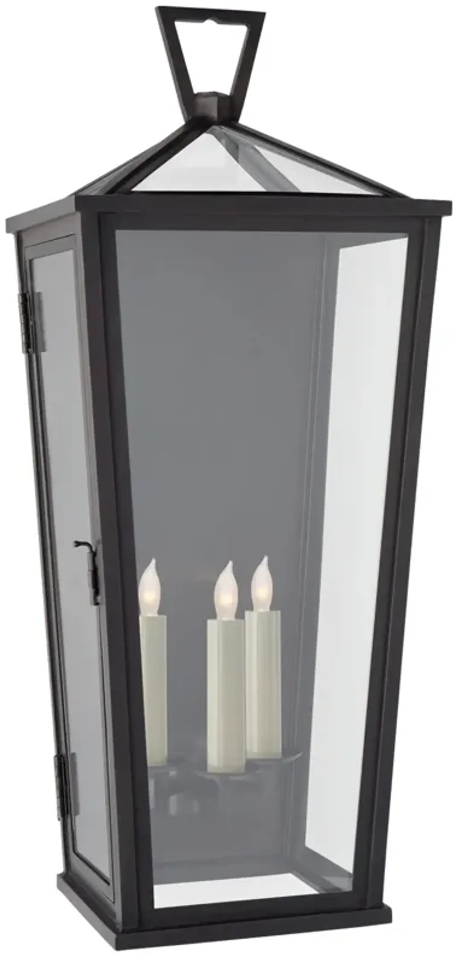 Darlana Large Tall 3/4 Wall Lantern in Bronze with Clear Glass