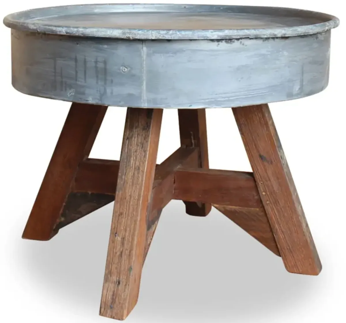 vidaXL Coffee Table Solid Reclaimed Wood 60x45 cm Silver