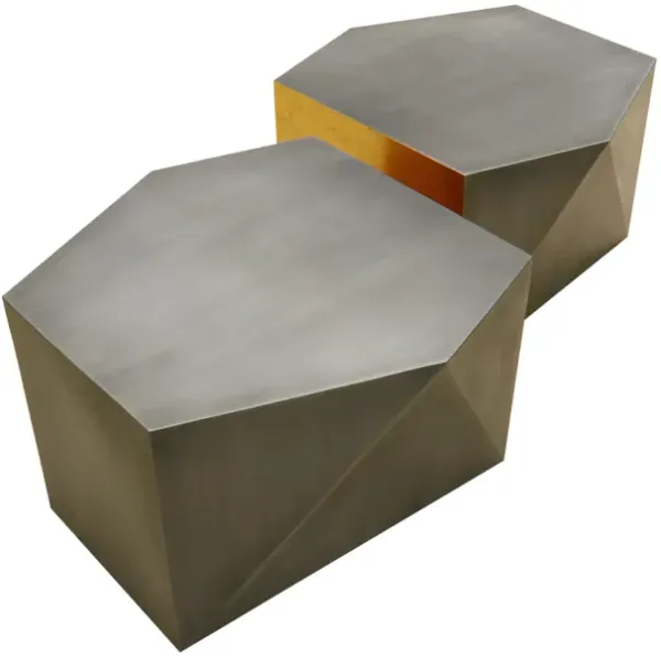 Pasargad Home Urban Chiz Style Coffee Table Set, Grey