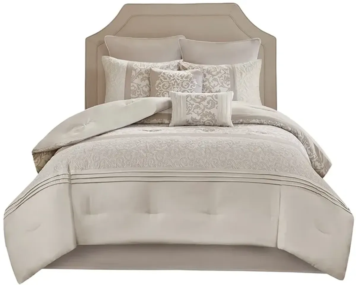 Gracie Mills McConnell 8-Piece Embroidered Pintucked Comforter Set