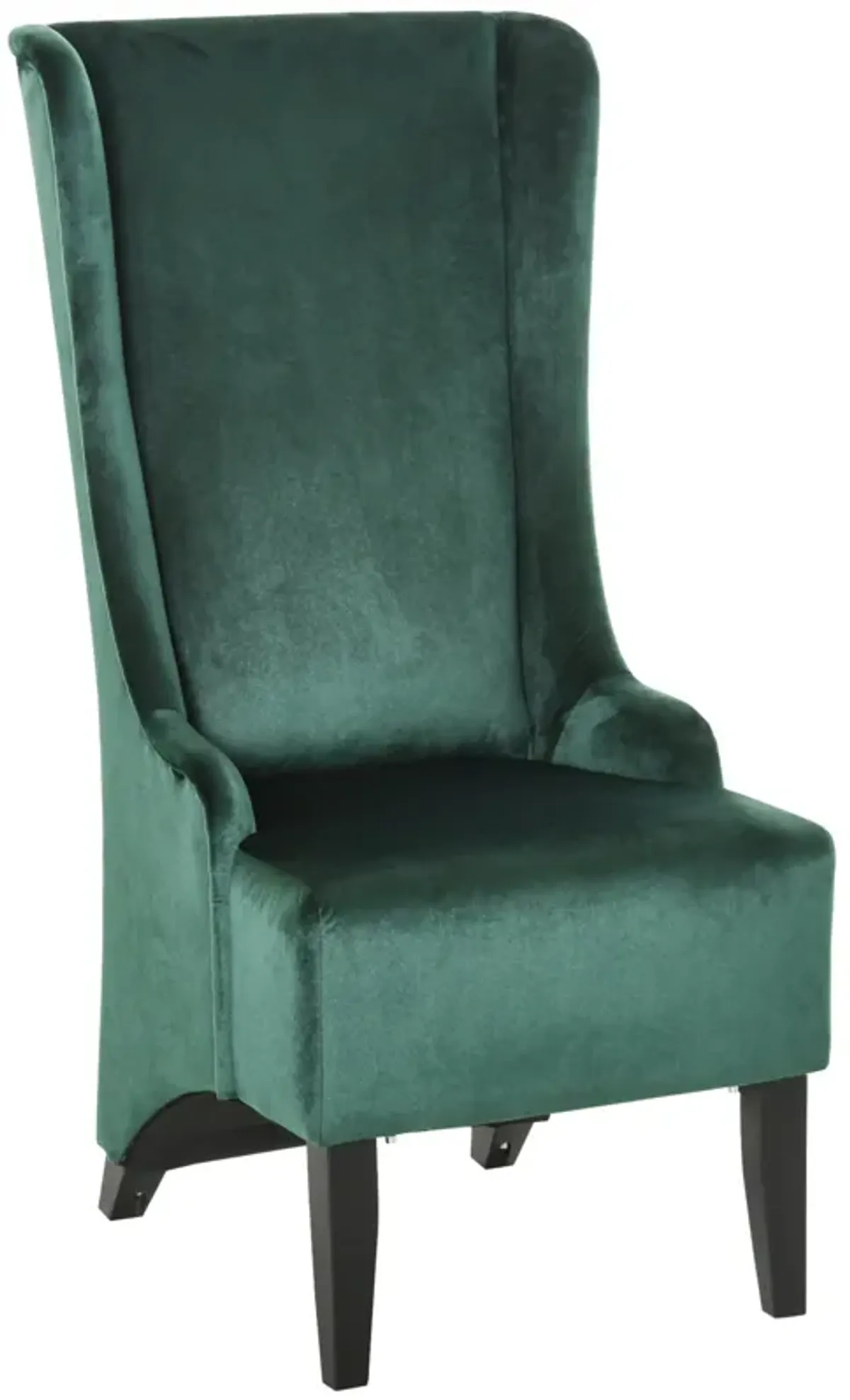 Green Retro Dining Chair: Velvet Upholstered Seat with Curved Back