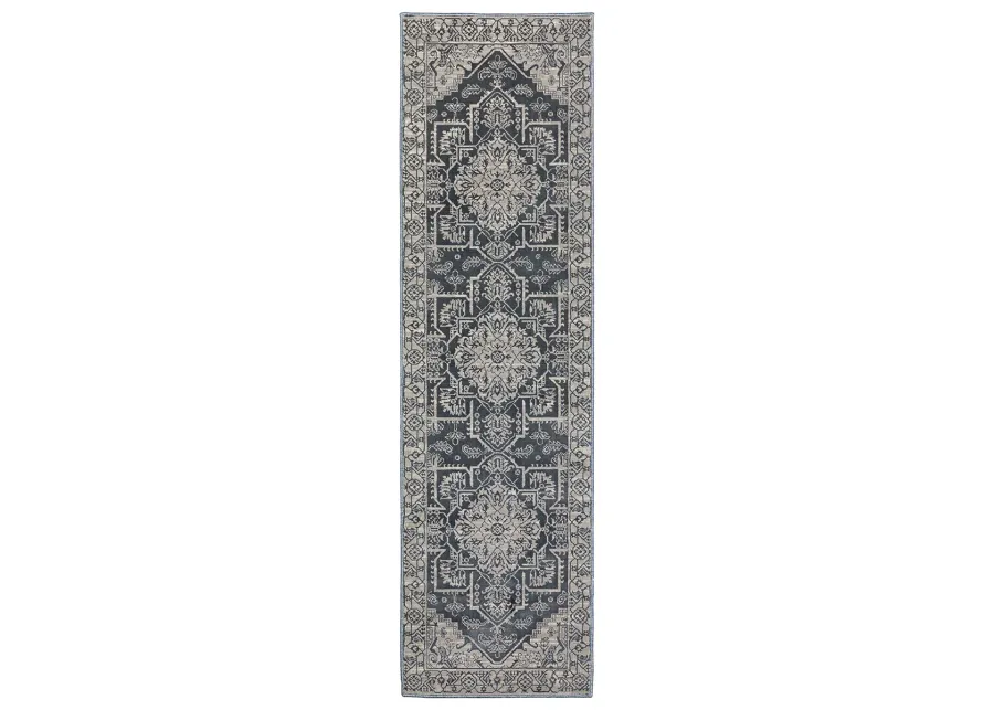 Intrigue 2'3" x 7'6" Blue Rug