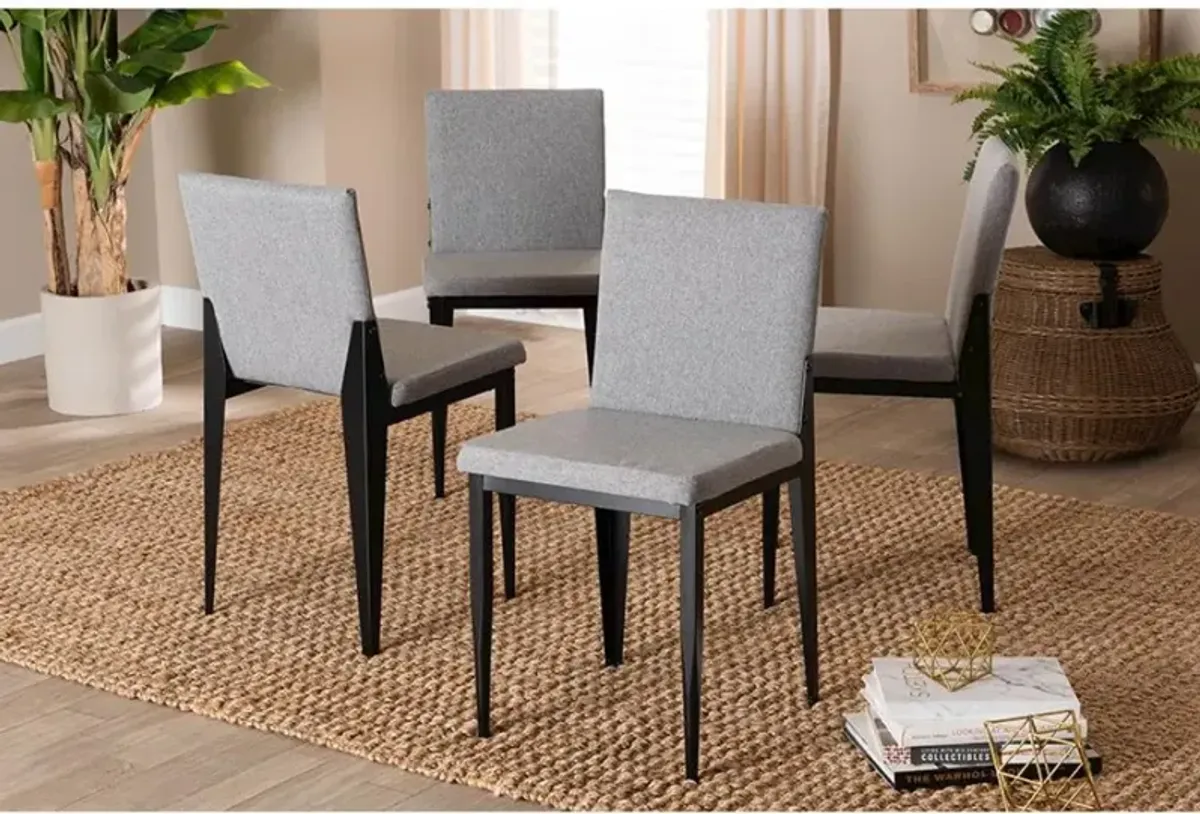 Bishop Industrial Grey Fabric and Metal Dining Chair