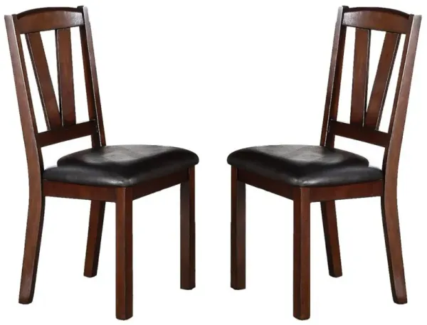 Streamdale Walnut Wood Framed Back Dining Chairs w/ Cushions (Set of 2)