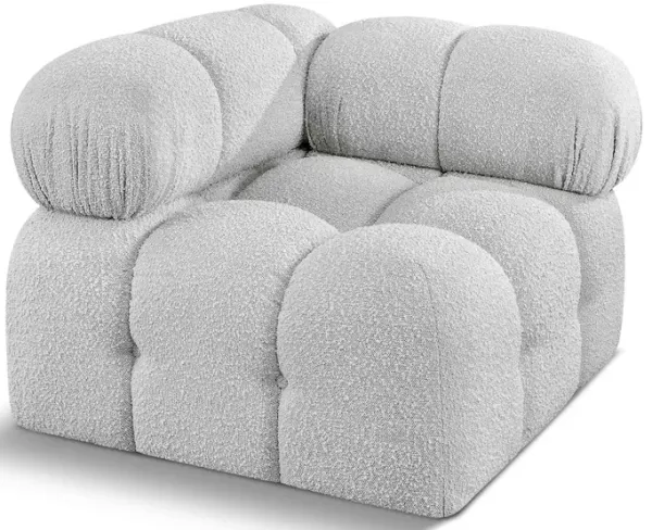 Meridian Furniture Ames Grey Boucle Fabric Corner