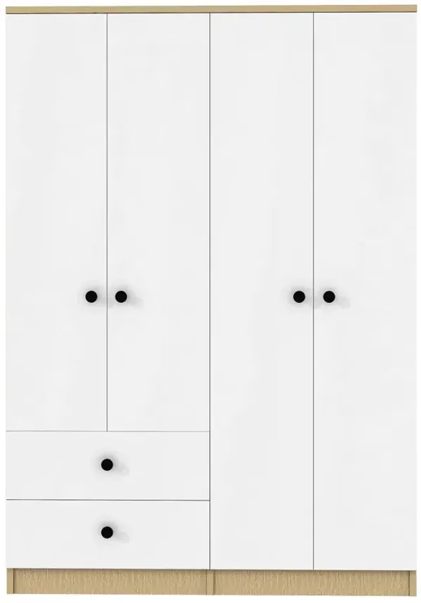 Merax 4 Doors Wardrobe Closet with Hanging Rod