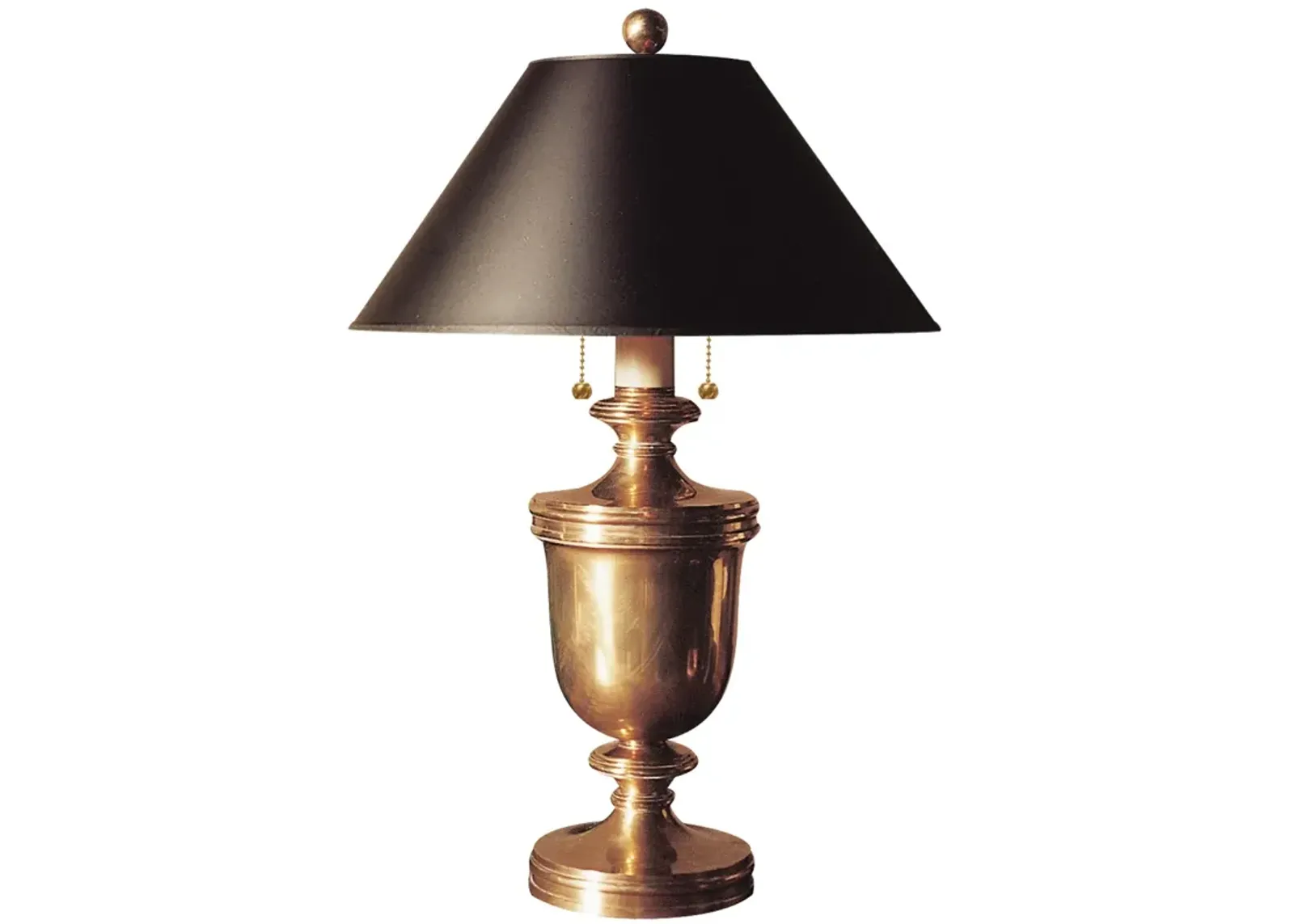 Classical Urn Form Medium Table Lamp in Antique-Burnished Brass