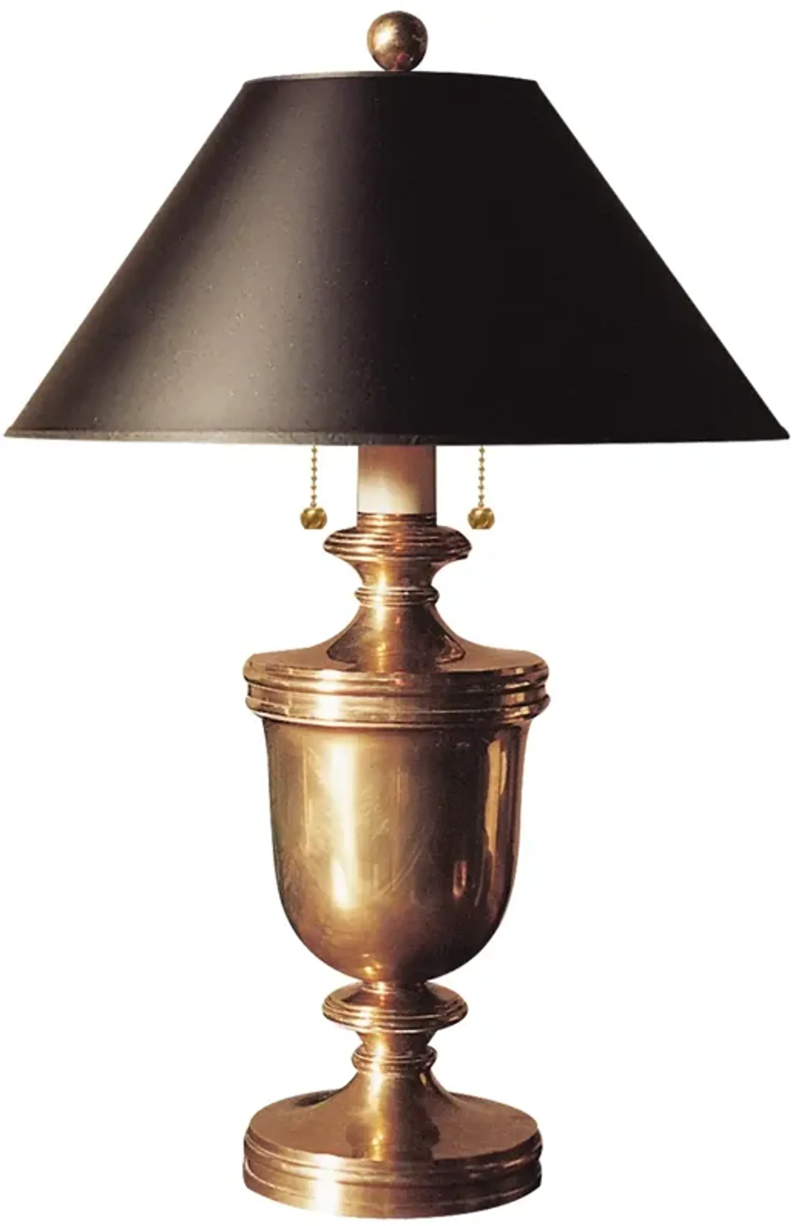 Classical Urn Form Medium Table Lamp in Antique-Burnished Brass